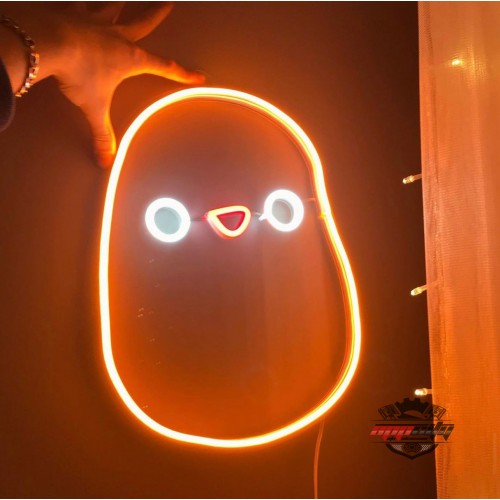 Mutlu Hayalet Dekoratif Neon Led Tablo, Neon Duvar Tabela